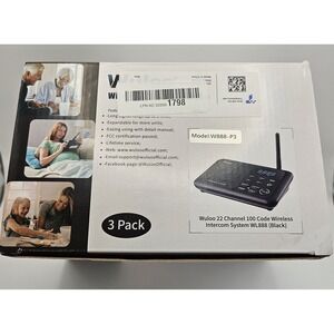 Wuloo 3 Wireless Intercom Stations/ 1 Mile Rad/22 Channel/100 Codes/Code Display